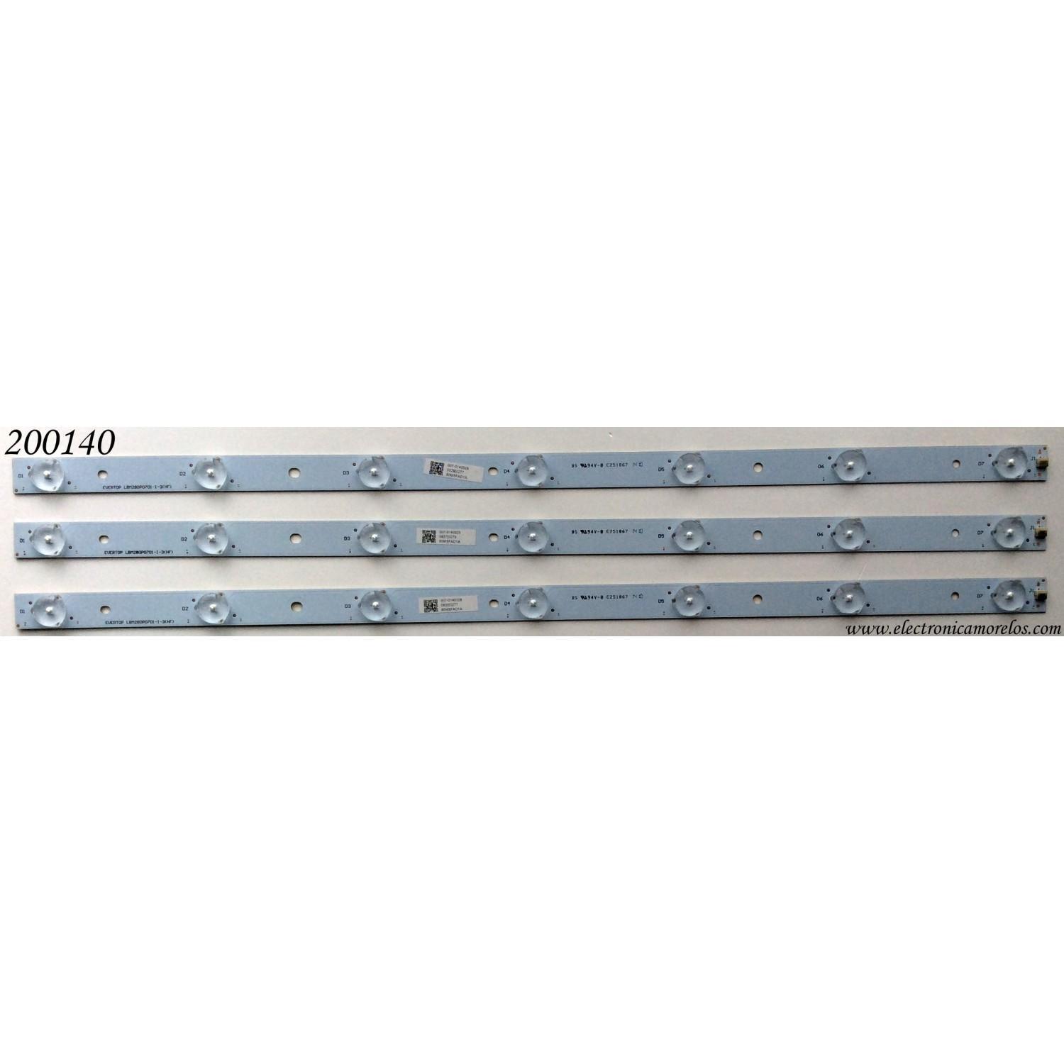 KIT DE LED PARA TV / LBM280P0701-I-3(HF) / 007-0140328 / TPT275B5-A014 REV.S11D / MODELOS E280i-B1 LTT3PREQ / E280-B1